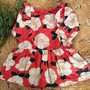 Tea Collection Hibiscus Mini Floral Dress. Size 3T